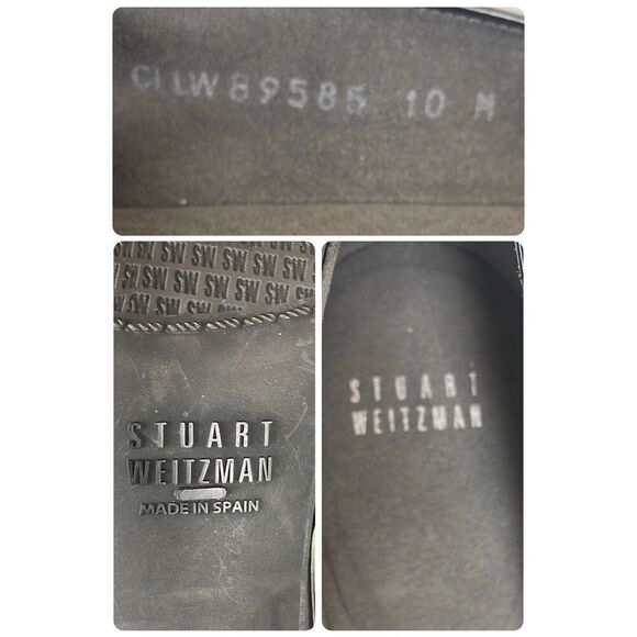 Stuart Weitzman Patent Leather Rounded Toe Jute Wrapped Heel Pumps 10 M - Picture 7 of 12